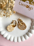 Pampilles BLOOMY, un petit soleil blanc cassé et doré - boucles d’oreilles interchangeables