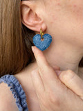 Pampilles INAYA effet Denim bleu foncé - boucles d’oreilles interchangeables
