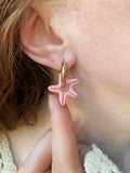 Pampilles MONA petite étoile de mer réversibles couleur coquillage ou pêche - boucles d’oreilles interchangeables