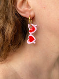 Pampilles TESSA lunette de soleil rose rouge - boucles d’oreilles interchangeables