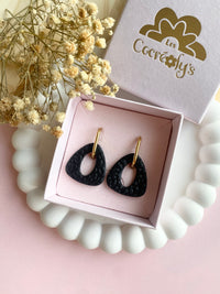 Pampilles AMBRE réversibles texturé léopard noir - boucles d’oreilles interchangeables