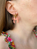 Pampilles PACO petit crabe strié corail - boucles d’oreilles interchangeables