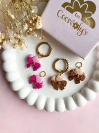 Pampilles DAKOTA chapeau cowgirl rose ou marron - boucles d’oreilles interchangeables