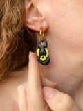 Pampilles JENNA tong noire dorée - boucles d’oreilles interchangeables
