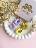 Pampilles APPOLINE jaune citron ou lilas - boucles d’oreilles interchangeables