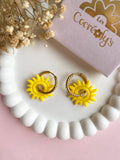 Pampilles GABRIEL petit soleil jaune- boucles d’oreilles interchangeables