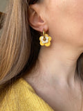 Pampilles FLORETTE doré ou blanche éclats dorés - boucles d’oreilles interchangeables