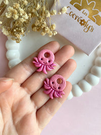 Pampilles POULPI petit poulpe rose - boucles d’oreilles interchangeables