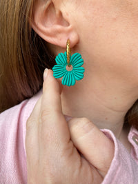 Pampilles ODINA vert émeraude ou rose doux - boucles d’oreilles interchangeables