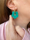 Pampilles ODINA vert émeraude ou rose doux - boucles d’oreilles interchangeables