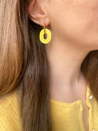 Pampilles BAO jaune citron, bois de rose ou lilas - boucles d’oreilles interchangeables