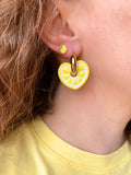 Pampilles ALYA réversibles citron jaune - boucles d’oreilles interchangeables