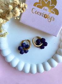 Pampilles THAÏS prune - boucles d’oreilles interchangeables