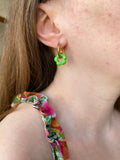 Pampilles FLORETTE métallisées, réversibles - boucles d’oreilles interchangeables