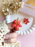 Pampilles TIARÉ beige doré ou corail - boucles d’oreilles interchangeables