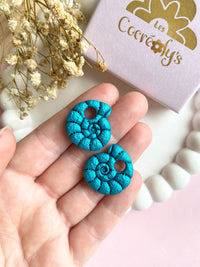 Pampilles MAÉ bleu lagon nacré - boucles d’oreilles interchangeables
