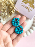 Pampilles MAÉ bleu lagon nacré - boucles d’oreilles interchangeables