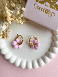 Pampilles THAÏS rose doux ou jaune soleil - boucles d’oreilles interchangeables
