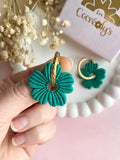 Pampilles ODINA vert émeraude ou rose doux - boucles d’oreilles interchangeables