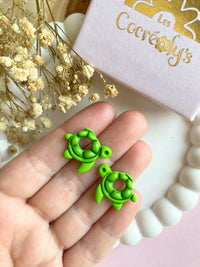 Pampilles CLOA petite tortue de mer verte - boucles d’oreilles interchangeables