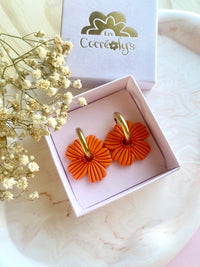 Pampilles ODINA framboise, mandarine ou blanc éclats argentés - boucles d’oreilles interchangeables