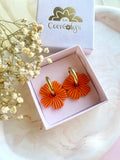 Pampilles ODINA framboise, mandarine ou blanc éclats argentés - boucles d’oreilles interchangeables