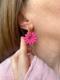 Pampilles APPOLINE framboise ou vert émeraude - boucles d’oreilles interchangeables