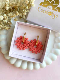 Pampilles BAHLIA pêche ou corail - boucles d’oreilles interchangeables