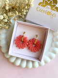Pampilles BAHLIA pêche ou corail - boucles d’oreilles interchangeables