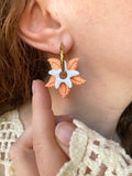 Pampilles DAPHNÉ étoile de mer réversibles couleur abricot - boucles d’oreilles interchangeables
