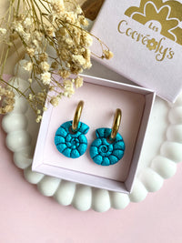 Pampilles MAÉ bleu lagon nacré - boucles d’oreilles interchangeables