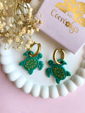 Pampilles TERESA tortue de mer - boucles d’oreilles interchangeables