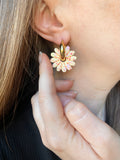 Pampilles APPOLINE rouge cerise ou vanille éclats rouge rose - boucles d’oreilles interchangeables