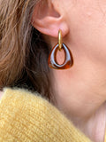 Pampilles AMBRE tortoise - boucles d’oreilles interchangeables
