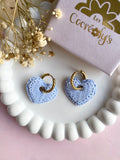 Pampilles INAYA effet Denim bleu clair - boucles d’oreilles interchangeables
