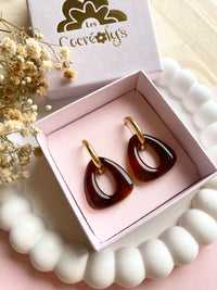 Pampilles AMBRE tortoise - boucles d’oreilles interchangeables