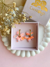 Pampilles TIARÉ réversibles couleurs pastels et orange fluo - boucles d’oreilles interchangeables