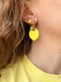 Pampilles citron SERENA réversibles - boucles d’oreilles interchangeables