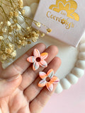 Pampilles TIARÉ réversibles couleurs pastels et orange fluo - boucles d’oreilles interchangeables