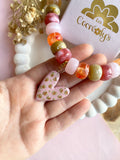 Charm's ASTRID coeur rose poudré léopard pailleté - charm's interchangeables