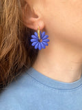 Pampilles APPOLINE bleu roi ou lin - boucles d’oreilles interchangeables