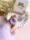 Pampilles APPOLINE jaune citron ou lilas - boucles d’oreilles interchangeables