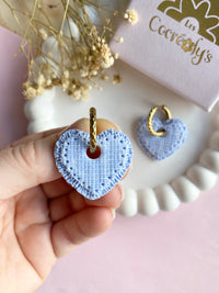 Pampilles INAYA effet Denim bleu clair - boucles d’oreilles interchangeables