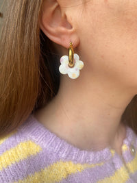 Pampilles FLORALIE réversibles fleuris pastels - boucles d’oreilles interchangeables