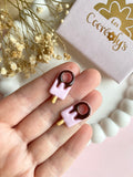 Pampilles glace JESS fraise chocolat - boucles d’oreilles interchangeables
