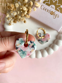 Pampilles INAYA motifs toucan hibiscus - boucles d’oreilles interchangeables