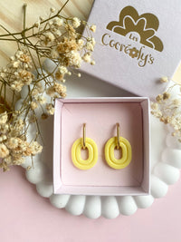 Pampilles BAO jaune citron, bois de rose ou lilas - boucles d’oreilles interchangeables