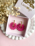 Pampilles APPOLINE framboise ou vert émeraude - boucles d’oreilles interchangeables