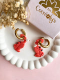 Pampilles PACO petit crabe pince en haut + pampilles perle d'eau douce - boucles d’oreilles interchangeables