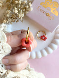 Pampilles FLORETTE couleur corail - boucles d’oreilles interchangeables